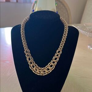 Gold Tone Double-Chain Braided Necklace